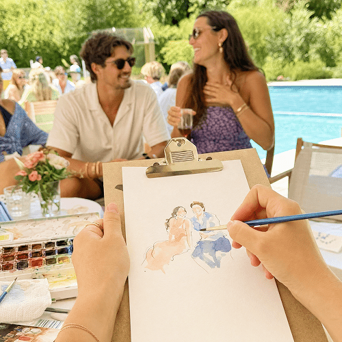 portraits des invités lors d'un fête