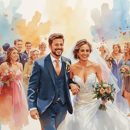 Peinture de mariés en style artistique – concept de création personnalisée